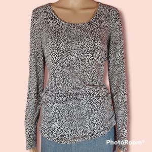 Ann Taylor Leopard Print Long Sleeve Top